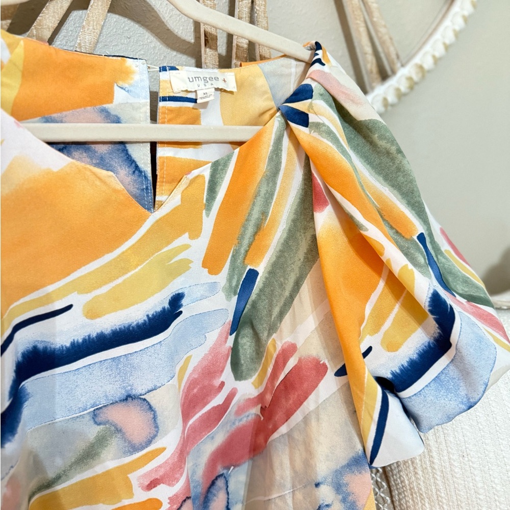 Umgee Multicolor Abstract Blouse - Picture 4 of 4